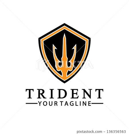 Vintage Trident Spear of Poseidon Neptune God Triton King logo design Vintage Trident Spear of Poseidon Neptune God Triton King logo design 136356563