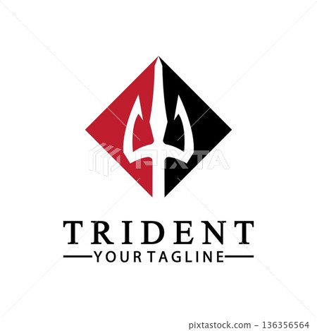 Vintage Trident Spear of Poseidon Neptune God Triton King logo design Vintage Trident Spear of Poseidon Neptune God Triton King logo design 136356564
