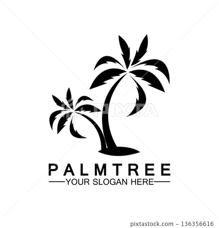 Palm tree summer logo template Palm tree summer logo template 136356616