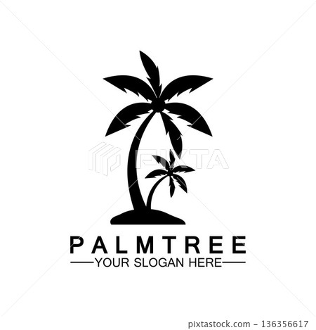Palm tree summer logo template Palm tree summer logo template 136356617