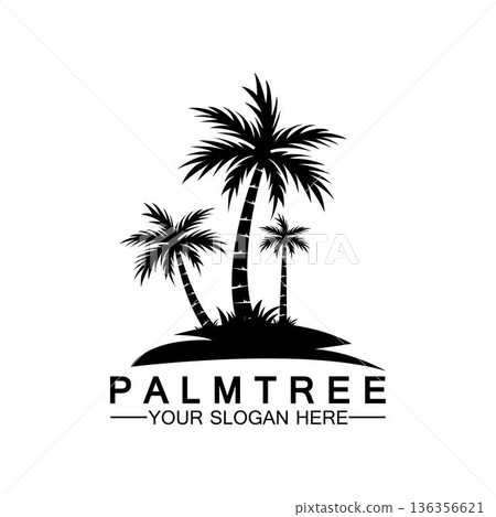 Palm tree summer logo template Palm tree summer logo template 136356621