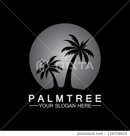 Palm tree summer logo template Palm tree summer logo template 136356628