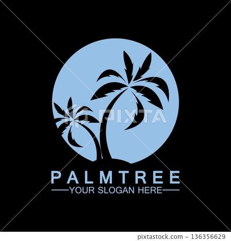 Palm tree summer logo template Palm tree summer logo template 136356629