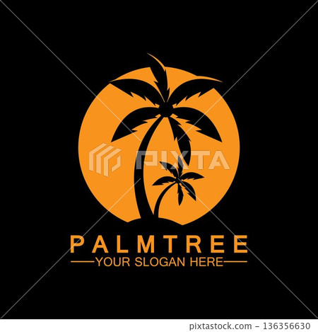 Palm tree summer logo template Palm tree summer logo template 136356630