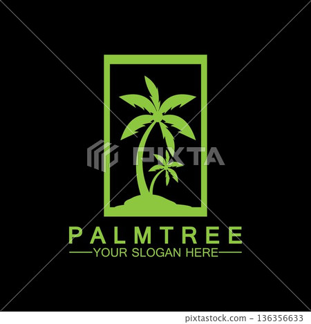 Palm tree summer logo template Palm tree summer logo template 136356633