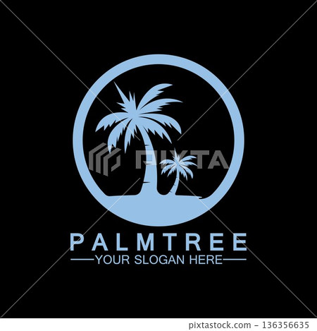 Palm tree summer logo template Palm tree summer logo template 136356635