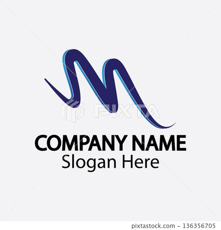 M letter wave Logo Template vector illustration M letter wave Logo Template vector illustration 136356705