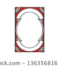Vintage retro Oval frame Label design Vector Graphic Line art element background template  136356816