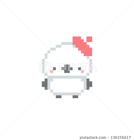Pixel art of a red beret and a long-tailed tit Pixel art of a red beret and a long-tailed tit 136356817
