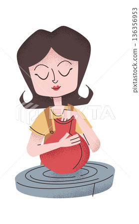 Woman pottery master artistic spirit 136356953
