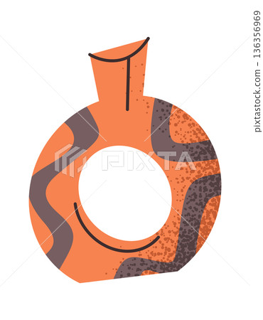 Pottery vase handmade product sticker Pottery vase handmade product sticker 136356969