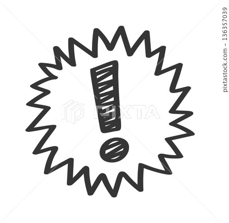 Shock content exclamation mark sticker Shock content exclamation mark sticker 136357039