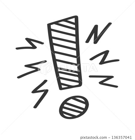 Exclamation point with lightning strikes 136357041