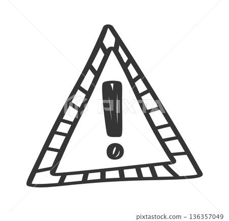Exclamation mark triangle alert symbol Exclamation mark triangle alert symbol 136357049