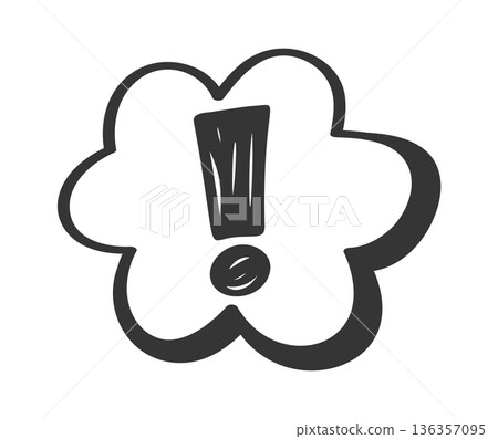 Exclamation mark inside floral frame Exclamation mark inside floral frame 136357095