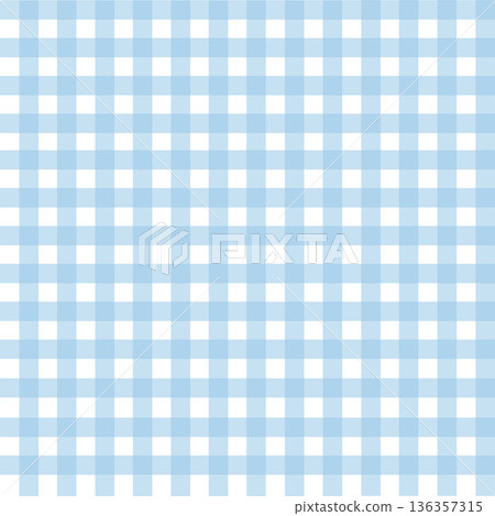 Blue and white simple checkered seamless pattern. Checkerboard pattern. Abstract square background. Plaid wallpaper. Vector vintage retro illustration. Rustic background. 136357315