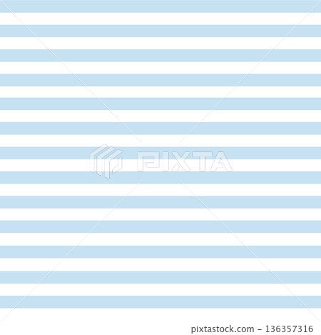 Seamless abstract pattern with blue horizontal stripes. Linear white and blue background. Striped texture. Simple vector illustration. 136357316