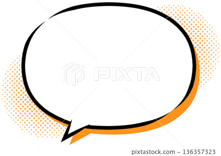 A round speech bubble with an orange shadow, a stylish and pop rain-flavored speech bubble A round speech bubble with an orange shadow, a stylish and pop rain-flavored speech bubble 136357323