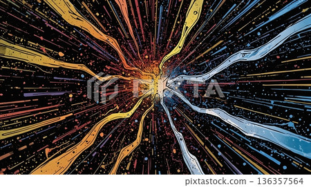 Sunburst caused by the collision of the sun and ice | Radiating background 136357564