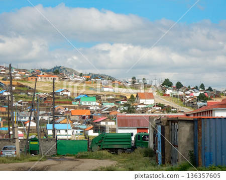 Colourful Houses of Tsetserleg in Mongolia Colourful Houses of Tsetserleg in Mongolia 136357605