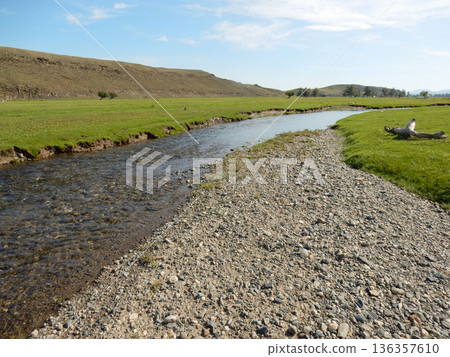 A River Near Tsetserleg in Mongolia A River Near Tsetserleg in Mongolia 136357610