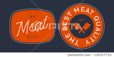 Butcher knives sign. Silhouette butcher knives 136357728