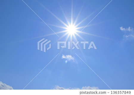 Blue sky and sun, direct sunlight (Fix photo) Blue sky and sun, direct sunlight (Fix photo) 136357849