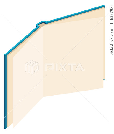 Open book. Isometric hardcover icon. Study symbol 136357983