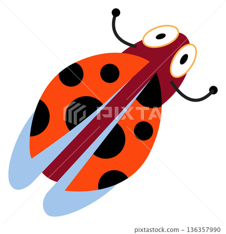 Ladybug color icon. Red dot pattern bug 136357990