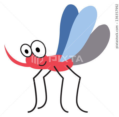 Blood sucking insect kid mascot. Pest character 136357992