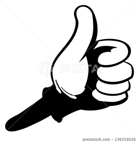 Thumb up comic hand. Approval cartoon sign Thumb up comic hand. Approval cartoon sign 136358026
