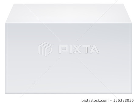 White square podium mockup. Empty realistic pedestal 136358036