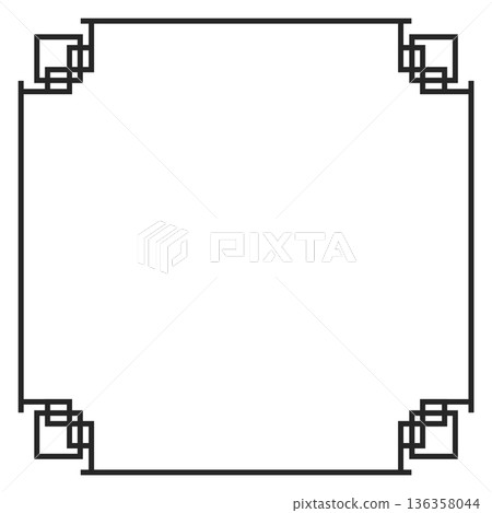 Vintage decorative square border. Classic elegant frame Vintage decorative square border. Classic elegant frame 136358044