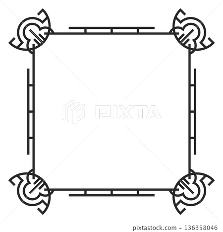 Art deco corner frame. Luxury elegant border Art deco corner frame. Luxury elegant border 136358046