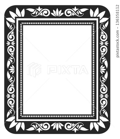 Retro portrait frame. Victorian museum art border Retro portrait frame. Victorian museum art border 136358112