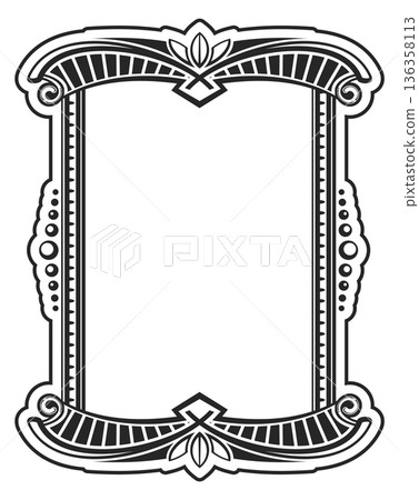 Ancient frame for picture gallery. Decorative baguette bordre Ancient frame for picture gallery. Decorative baguette bordre 136358113