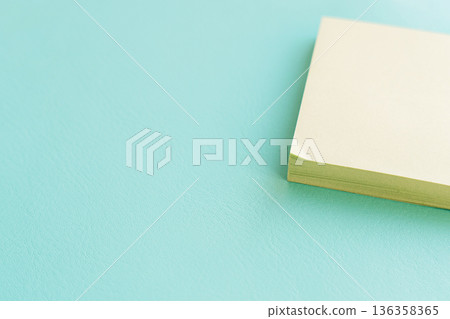 Minimal sticky notes on pastel turquoise background with copy space Minimal sticky notes on pastel turquoise background with copy space 136358365