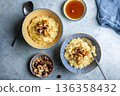 Millet porridge with mixed nuts 136358432