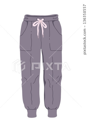 Winter wardrobe pants, cold season garment accessory. Warm pants element, winter wardrobe clothes isolated vector item. Cold weather apparel outfit accessory or autumn or spring garment sticker Winter wardrobe pants, cold season garment accessory. Warm pants element, winter wardrobe clothes isolated vector item. Cold weather apparel outfit accessory or autumn or spring garment sticker 136358557