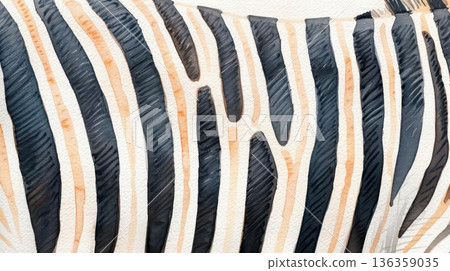 Close-up of zebra stripes, showcasing the unique black and white pattern. Close-up of zebra stripes, showcasing the unique black and white pattern. 136359035
