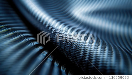 Abstract close-up of textured blue fabric with diagonal lines. Abstract close-up of textured blue fabric with diagonal lines. 136359053