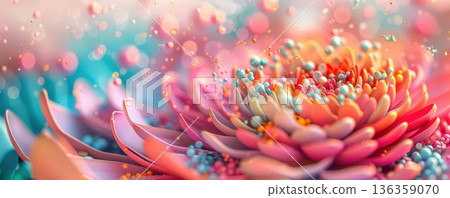Abstract colorful floral background with vibrant petals and bokeh effect Abstract colorful floral background with vibrant petals and bokeh effect 136359070