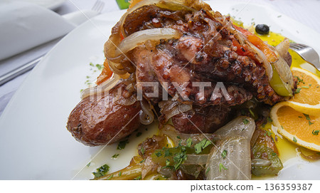 Stewed Octopus Traditional Style, Madeira, Portugal 136359387