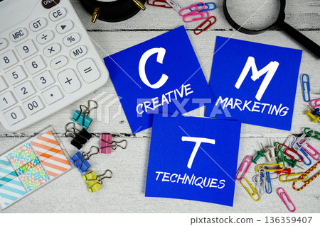 CMT Creative Marketing Techniques text phrase of business and financial concept 136359407