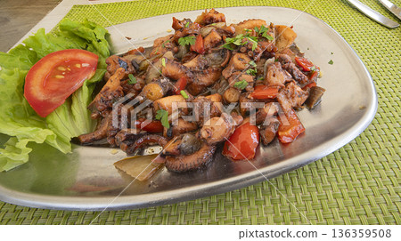 Stewed Octopus Traditional Style, Madeira, Portugal Stewed Octopus Traditional Style, Madeira, Portugal 136359508