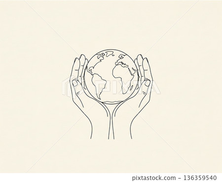 Hands holding the Earth representing Earth Day awareness 136359540