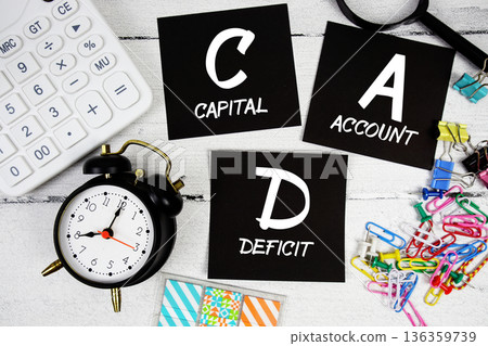 CAD Capital Account Deficit text phrase of business and financial concept CAD Capital Account Deficit text phrase of business and financial concept 136359739