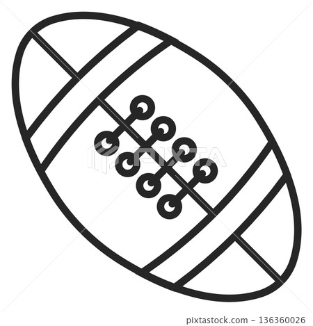 Rugby ball line icon. American football symbol 136360026