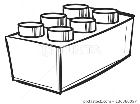 Kid constructor block doodle. Creative child game Kid constructor block doodle. Creative child game 136360057