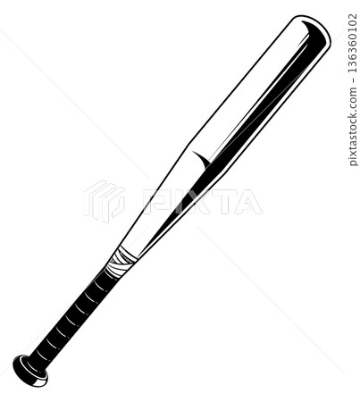 Baseball bat engraving. Sport game black logo Baseball bat engraving. Sport game black logo 136360102